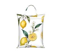 BYwenhopnbs Sac à linge de voyage imperméable avec fermeture éclair « There Are Many Lemons And Flowers »