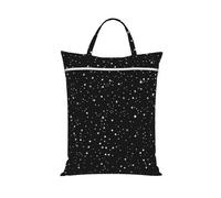 BYwenhopnbs Sac à linge sans couture noir et blanc à motif étoiles spatiales, sac de voyage imperméable avec fermeture éclair