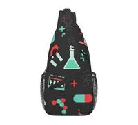BYwenhopnbs Sac bandoulière homme à motifs de chimie et de science verte, petit sac à dos de voyage