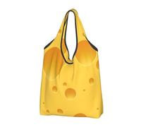 BYwenhopnbs Sac fourre-tout pliable à motif fromage suisse sans couture, imperméable et réutilisable, idéal pour les voyages.