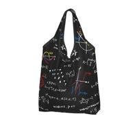 BYwenhopnbs Sac fourre-tout pliable avec équations et formules mathématiques, imperméable et réutilisable, idéal pour les voyages.