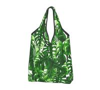 BYwenhopnbs Sac fourre-tout pliable Monstera Deliciosa Banana Palm, imperméable et réutilisable, idéal pour les voyages.