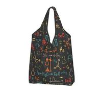 BYwenhopnbs Sac fourre-tout pliable pour expériences d'équations de chimie éducatives, sac de courses pliable, imperméable et réutilisable pour les voyages