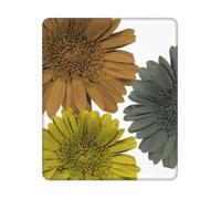 BYwenhopnbs Tapis de Souris carré à Motif Floral de gerberas aux Couleurs Modernes d'automne, Bords Cousus, 10 et 12 Pouces