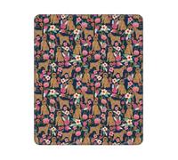 BYwenhopnbs Tapis de Souris carré à Motif Floral de Griffons Bruxellois, Bords Cousus, 25 et 30 cm