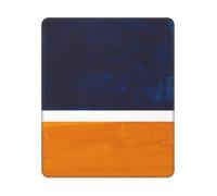 BYwenhopnbs Tapis de souris carré absorbant bleu marine jaune ocre abstrait bord cousu 25,4 et 30,5 cm