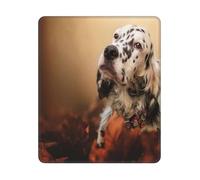 BYwenhopnbs Tapis de Souris carré Anglais avec Motif de Chiots Setter Anglais d'automne, Bords Cousus, 10 et 12 Pouces