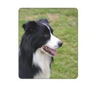 BYwenhopnbs Tapis de souris carré Border Collie 2 avec bords cousus 25,4 et 30,5 cm