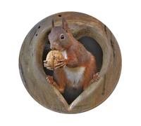 BYwenhopnbs Tapis de Souris Rond à Motif d'écureuil châtaigne, Bord Cousu, 20 x 20 cm