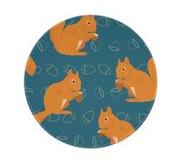 BYwenhopnbs Tapis de Souris Rond à Motif d'écureuil Mignon, Bords Cousus, 20 x 20 cm