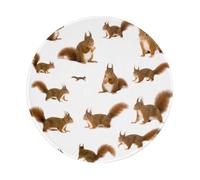 BYwenhopnbs Tapis de Souris Rond Cute - Écureuil Mignon, Bord Cousu, 20 x 20 cm