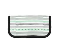 BYwenhopnbs Trousse à Crayons Grande capacité en Toile à Rayures aquarelles Vert Menthe et Gris pour Filles