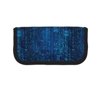 BYwenhopnbs Trousse à Crayons Grande capacité en Toile avec Code Binaire Bleu pour Programmeur, pour Filles