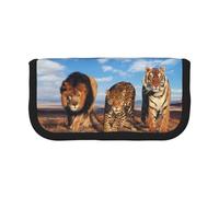 BYwenhopnbs Trousse à Crayons Grande capacité en Toile avec imprimé Lion, léopard et Tigre se battant pour la Nourriture, pour Filles