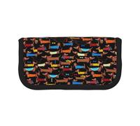 BYwenhopnbs Trousse à Crayons Grande capacité en Toile avec imprimé teckels « J'aime Mon Chien » pour Filles