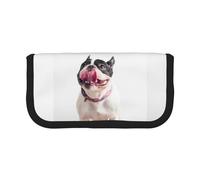 BYwenhopnbs Trousse à Crayons Grande capacité en Toile avec Motif Bouledogue français, Motif Chien Curieux et Heureux, pour Filles