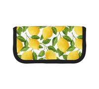 BYwenhopnbs Trousse à Crayons Grande capacité en Toile avec Motif Citrons Aquarelle Jaune Vif pour Filles