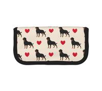 BYwenhopnbs Trousse à Crayons Grande capacité en Toile avec Motif de Chien Rottweiler et cœur coloré pour Filles