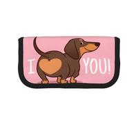 BYwenhopnbs Trousse à Crayons Grande capacité en Toile avec Motif de Chiot Teckel pour Filles