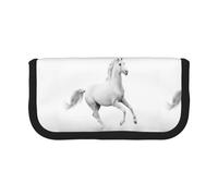 BYwenhopnbs Trousse à Crayons Grande capacité en Toile avec Motif étalon Blanc au Galop pour Filles