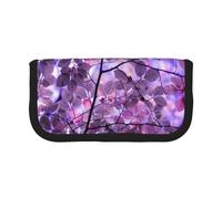 BYwenhopnbs Trousse à Crayons Grande capacité en Toile avec Motif Feuille Violette pour Filles