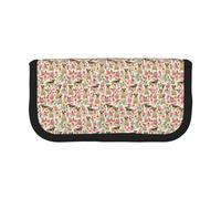 BYwenhopnbs Trousse à Crayons Grande capacité en Toile avec Motif Floral Vintage pour Chien Border Terrier, idéale pour Les Filles