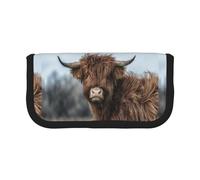 BYwenhopnbs Trousse à Crayons Grande capacité en Toile avec Motif Vache des Highlands et Faune écossaise, idéale pour Les Filles