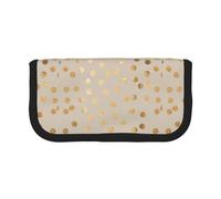 BYwenhopnbs Trousse à Crayons Grande capacité en Toile Beige et dorée à Pois pailletés pour Filles