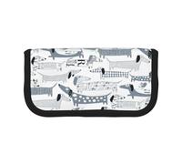 BYwenhopnbs Trousse à Crayons Grande capacité en Toile Motif Chien Saucisse avec Lettres et Beignets pour Filles