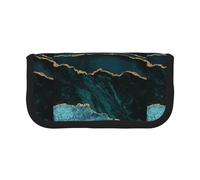BYwenhopnbs Trousse à Crayons Grande capacité en Toile Motif marbre émeraude Bleu Sarcelle et Paysage pour Filles