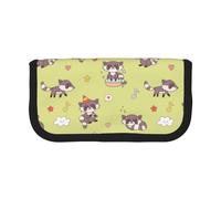 BYwenhopnbs Trousse à Crayons Grande capacité en Toile Motif Raton Laveur Kawaii pour Filles