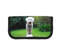 BYwenhopnbs Trousse à Crayons Grande capacité en Toile pour Filles, Motif Bichon frisé, Bokeh, Animaux domestiques, Chiens, Parc, Chiens Blancs