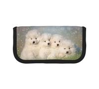 BYwenhopnbs Trousse à Crayons Grande capacité, Trousse à Crayons en Toile pour Filles, Motif Chiots samoyèdes, Chiens Blancs