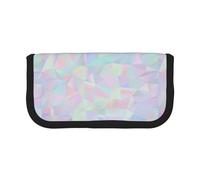 BYwenhopnbs Trousse à Crayons holographique polygonale Abstraite irisée, Grande capacité, Organiseur de stylos, Sac à Crayons en Toile pour Filles