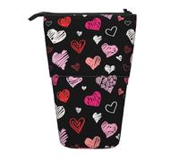 BYwenhopnbs Trousse à Crayons télescopique à Motif cœurs Roses et Rouges