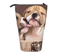 BYwenhopnbs Trousse à Crayons télescopique Kiss English Bulldog Puppies