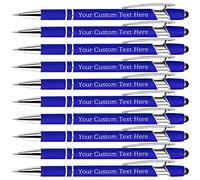 BYWEXCLESD Stylo Personnalisable avec Gravure, Cadeau Stylo Personnalisé avec Nom Prenom Message 10 Stylos à Bille Personnalise pour Mariage Homme Femme Collegue, Bleu