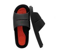 BYWXW Acupression Massage Pantoufles Thérapeutiques Réflexologie Sandales pour Pied Massage Shiatsu Arch Soulagement de la Douleur Antidérapantes pour Baignoire Douche (Size:EU 44/45,Color:Black)