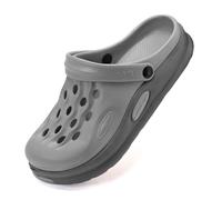 BYWXW Sabots Homme Respirant Sandales de Plage, réglable Slide Jardin Chaussures Pantoufles antidérapantes intérieur et extérieur été Sandales de Plage (Size:EU 45,Color:Gris)