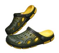 BYWXW Sandales d'éTé Claquettes,Unisex Chaussons d'été Creux Respirant Chaussures de Plage Confortables pour Maison Piscine Mer Douche(Size:EU 42/43,Color:Vert Militaire)