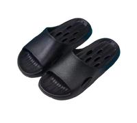 BYWXW Tongs de couple d'été, Claquettes de Douche Avec trou de drainage Chaussons Antidérapantes Intérieur Extérieur Pantoufles À Semelles Épaisses(Size:EU 42/43,Color:Noir)