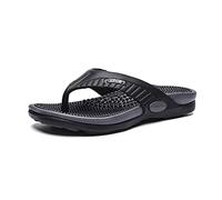 BYWXW Tongs réflexologie Plantaire Pantoufles,Tongs Homme Sandales de Sports Soutien de Voûte Plantaire Flip Flop Chaussures de Plage et Piscine Antidérapant Pantoufles(Size:EU 40,Color:Noir)