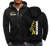 BYXLMS Homme Fermeture à glissière Pull pour Scania Sweat à Capuche Hauts à Capuche Sweats à Capuche avec Poche-Black B||M