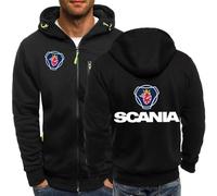 BYXLMS Homme Fermeture à glissière Pull pour Scania Sweat à Capuche Hauts à Capuche Sweats à Capuche avec Poche-Black A||3XL
