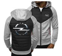 BYXLMS Hommes Sweats à Capuche décontractés pour Opel Zip Up Cardigans Vestes légères Sports Sweat à Capuche de Travail Pull Hauts Chauds-Light Grey A||M