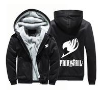 BYXLMS Nouveaux Sweats à Capuche pour Hommes pour Fairy Tail Polaire Doublure Sweats à Capuche Vestes à Capuche à Manches Longues Pull à Fermeture éclair complète Automne-Black||5XL