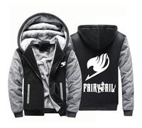 BYXLMS Nouveaux Sweats à Capuche pour Hommes pour Fairy Tail Polaire Doublure Sweats à Capuche Vestes à Capuche à Manches Longues Pull à Fermeture éclair complète Automne-Black Gray||5XL