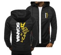 BYXLMS Nouveaux Sweats à Capuche pour Hommes pour Vestes Polaires Scania Cardigans décontractés Zip Up Hoody Printemps Automne Tops-Black A||XXL
