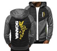 BYXLMS Nouveaux Sweats à Capuche pour Hommes pour Vestes Polaires Scania Cardigans décontractés Zip Up Hoody Printemps Automne Tops-Dark Grey A||XL