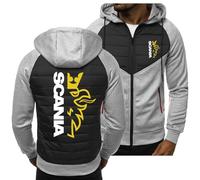 BYXLMS Nouveaux Sweats à Capuche pour Hommes pour Vestes Polaires Scania Cardigans décontractés Zip Up Hoody Printemps Automne Tops-Light Grey A||XL